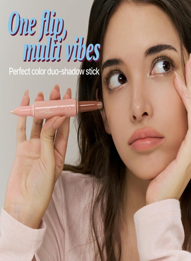 fwee Long-Lasting Dual Coloring Stick Eye Shadow, Different POV | Multi-Use Eye Makeup | All-in-one dual shadow | Powdery finish, Matte shadow, Shimmer | 1.2g (03 Different POV) - Image 4